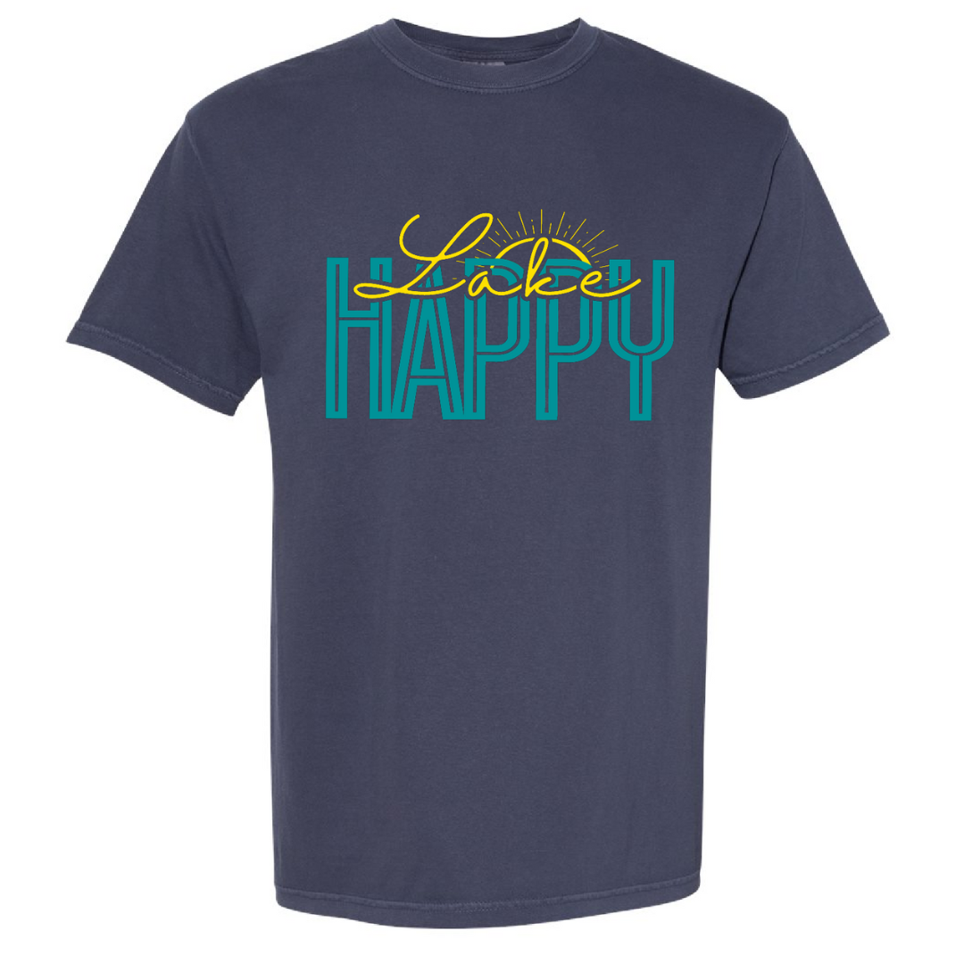 LAKE HAPPY Navy T-shirt