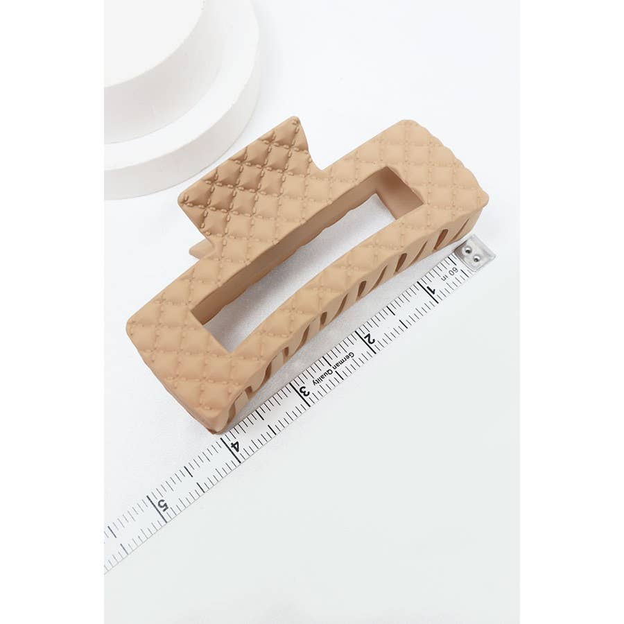 Matte Embossed Cut Out Rectangle Hair Claw