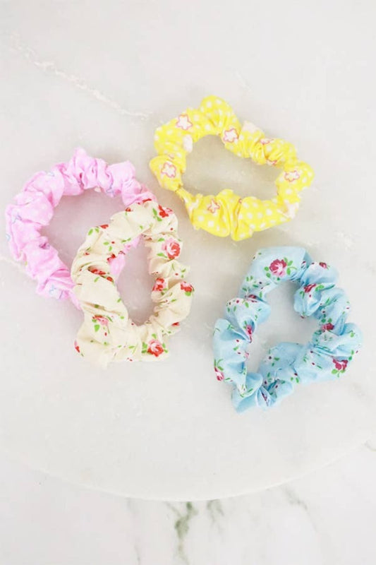 Flower Print Multi Scrunchie Set