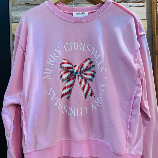 Pink Bow Christmas Sweatshirt