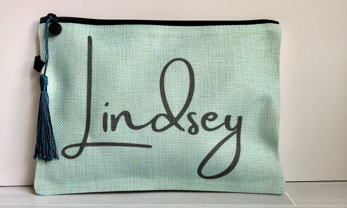 Teal Lindsey Cosmetic Bag