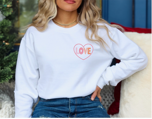 Embroidered Multi-color Love Sweatshirt